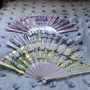 Elegant Inspirational Hand Fan Set